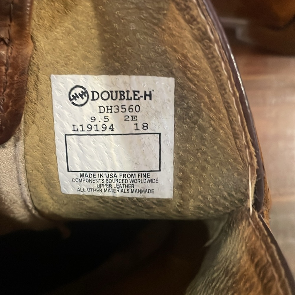 DOUBLE-H men’s boots 9.5 EE - Picture 5 of 8